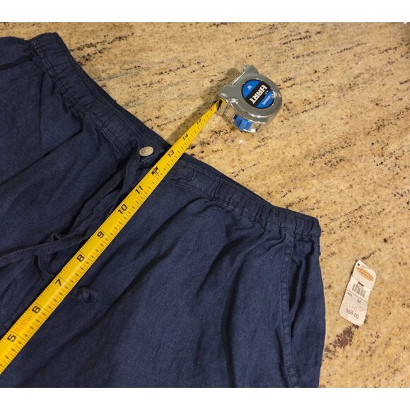 New! Y2K VTG Talbots Women M Irish Linen Pants Drawstring Elastic Waist Coastal - Picture 4 of 14